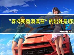 “春掩残香漠漠苔”的出处是哪里