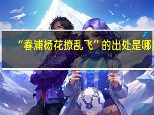 “春浦杨花撩乱飞”的出处是哪里