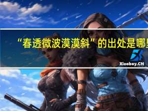 “春透微波漠漠斜”的出处是哪里