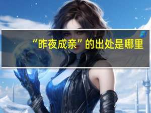 “昨夜成亲”的出处是哪里
