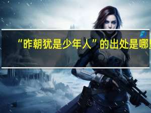 “昨朝犹是少年人”的出处是哪里