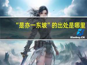 “是亦一东坡”的出处是哪里