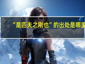 “是匹夫之刚也”的出处是哪里