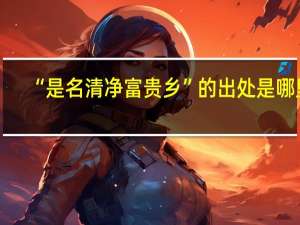 “是名清净富贵乡”的出处是哪里
