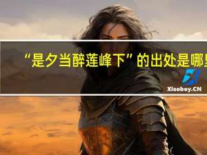 “是夕当醉莲峰下”的出处是哪里