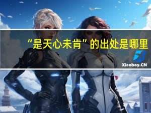 “是天心未肯”的出处是哪里