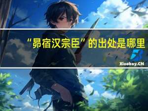 “昴宿汉宗臣”的出处是哪里