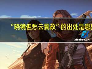 “晓镜但愁云鬓改”的出处是哪里