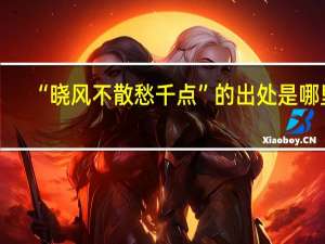 “晓风不散愁千点”的出处是哪里
