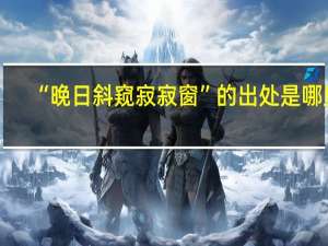 “晚日斜窥寂寂窗”的出处是哪里