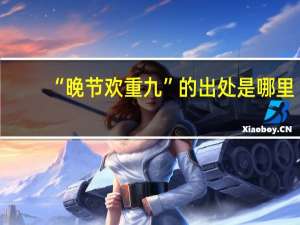 “晚节欢重九”的出处是哪里