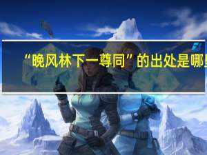 “晚风林下一尊同”的出处是哪里