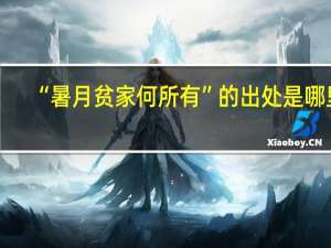 “暑月贫家何所有”的出处是哪里