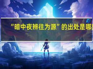 “暗中夜辨往为源”的出处是哪里
