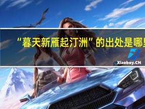 “暮天新雁起汀洲”的出处是哪里