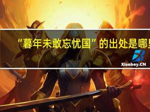 “暮年未敢忘忧国”的出处是哪里