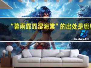 “暮雨霏霏湿海棠”的出处是哪里