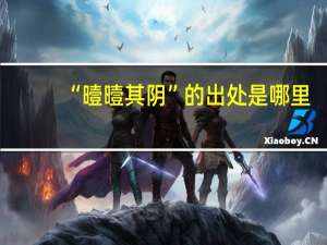 “曀曀其阴”的出处是哪里