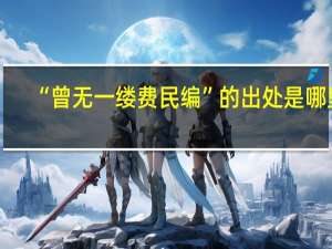 “曾无一缕费民编”的出处是哪里