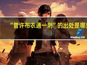 “曾许布衣通一刺”的出处是哪里