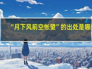 “月下风前空怅望”的出处是哪里