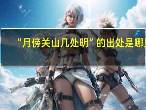 “月傍关山几处明”的出处是哪里