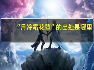 “月冷霜花堕”的出处是哪里