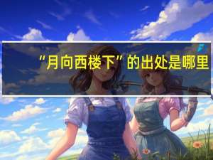 “月向西楼下”的出处是哪里