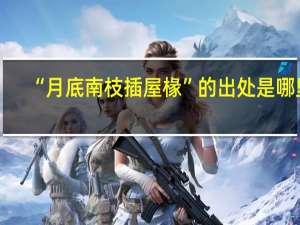 “月底南枝插屋椽”的出处是哪里