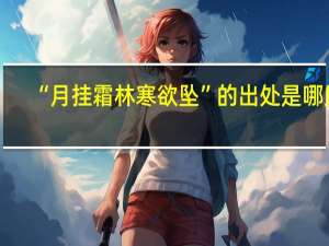 “月挂霜林寒欲坠”的出处是哪里