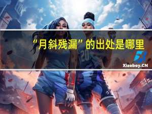 “月斜残漏”的出处是哪里