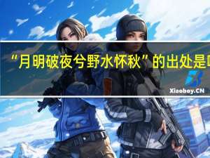 “月明破夜兮野水怀秋”的出处是哪里