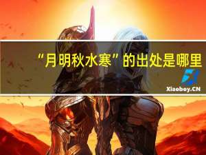 “月明秋水寒”的出处是哪里