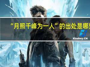 “月照千峰为一人”的出处是哪里