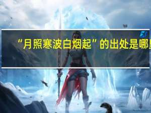 “月照寒波白烟起”的出处是哪里
