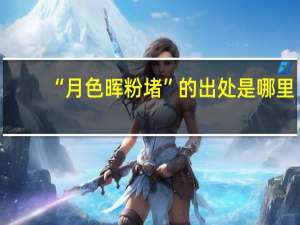 “月色晖粉堵”的出处是哪里