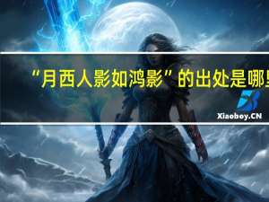 “月西人影如鸿影”的出处是哪里