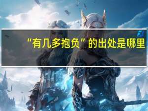 “有几多抱负”的出处是哪里