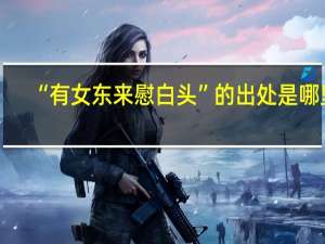 “有女东来慰白头”的出处是哪里