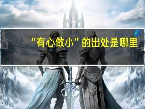 “有心做小”的出处是哪里