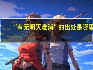 “有无明灭难消”的出处是哪里