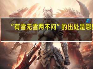 “有雪无雪两不问”的出处是哪里