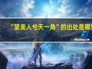 “望美人兮天一角”的出处是哪里