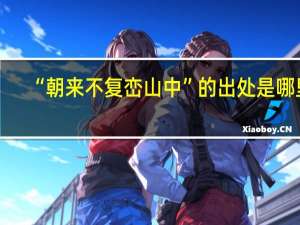 “朝来不复峦山中”的出处是哪里