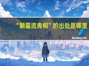 “朝露流青桐”的出处是哪里
