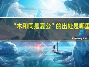 “木和同是夏公”的出处是哪里
