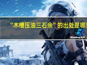 “木槽压油三石余”的出处是哪里
