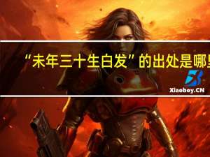 “未年三十生白发”的出处是哪里