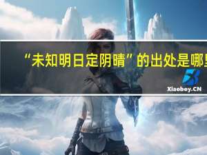 “未知明日定阴晴”的出处是哪里