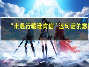 “未遇行藏谁肯信”这句话的意思